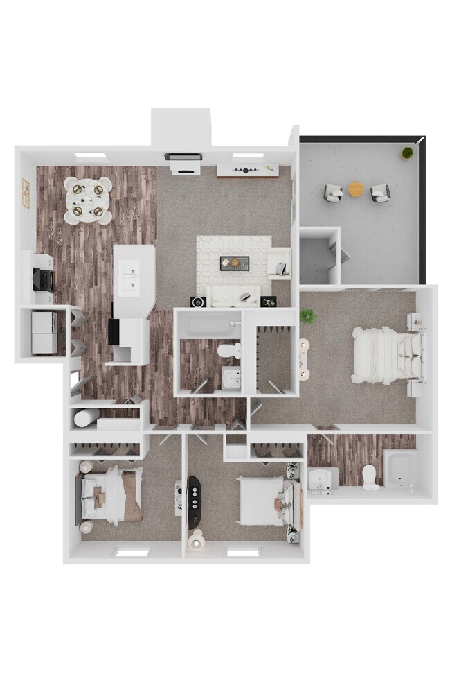 3/2 1105sf H305 floor plan